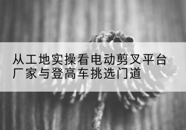 阎良电动剪叉升降平台厂家-从工地实操看电动剪叉平台厂家与登高车挑选门道